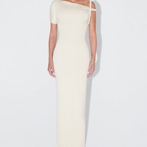 KHY by Kylie Jenner Sueded Stretch Twist Maxi Dress